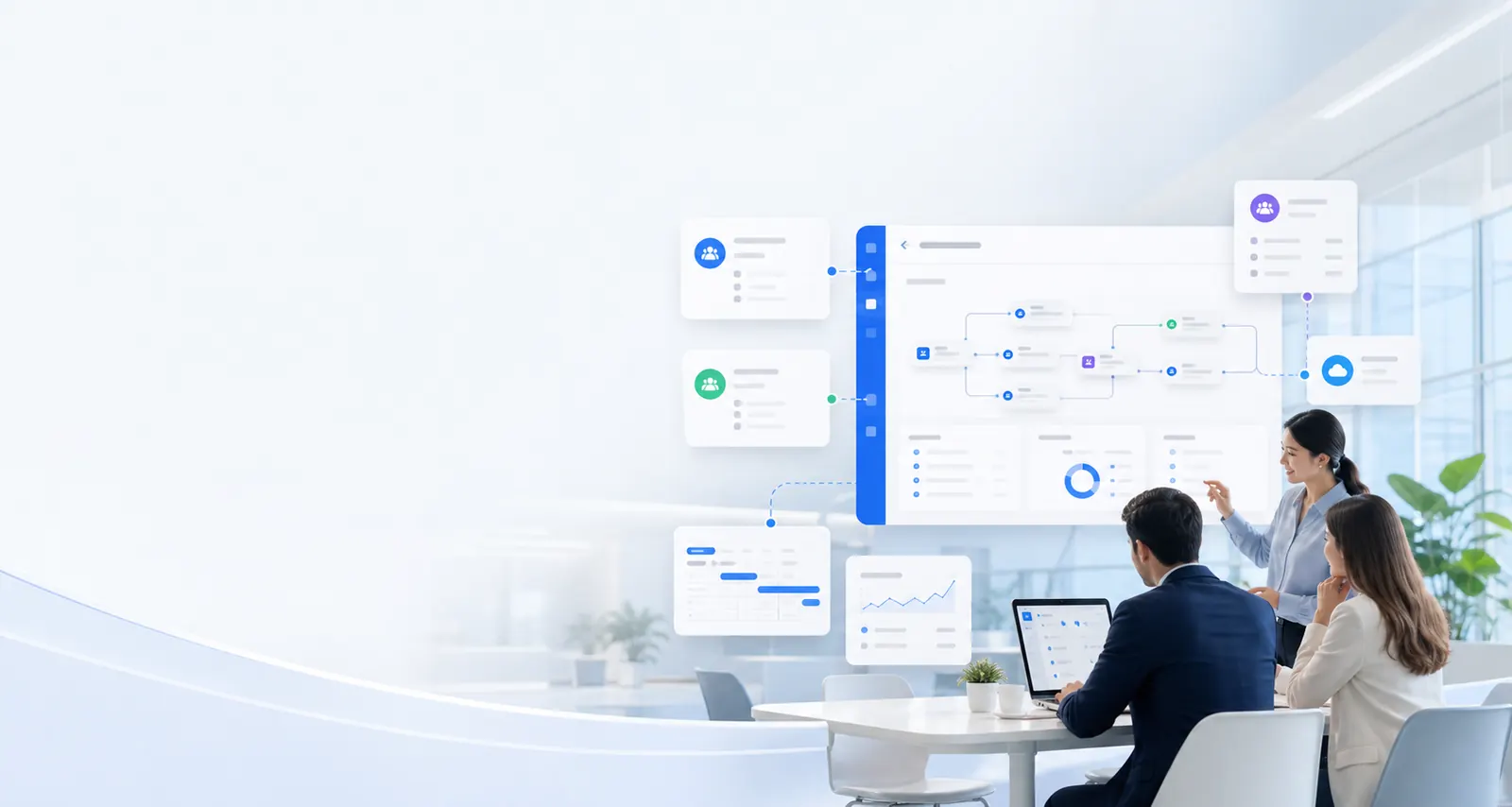 Yeeflow partner ecosystem connecting services, workflows, applications, and customer delivery