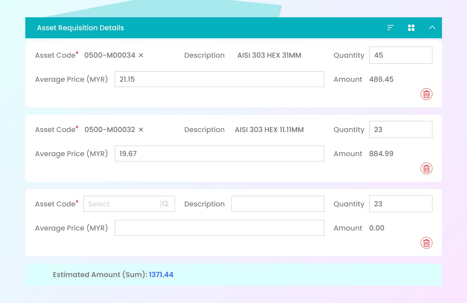 Allocate your assets wisely finance workflow screen