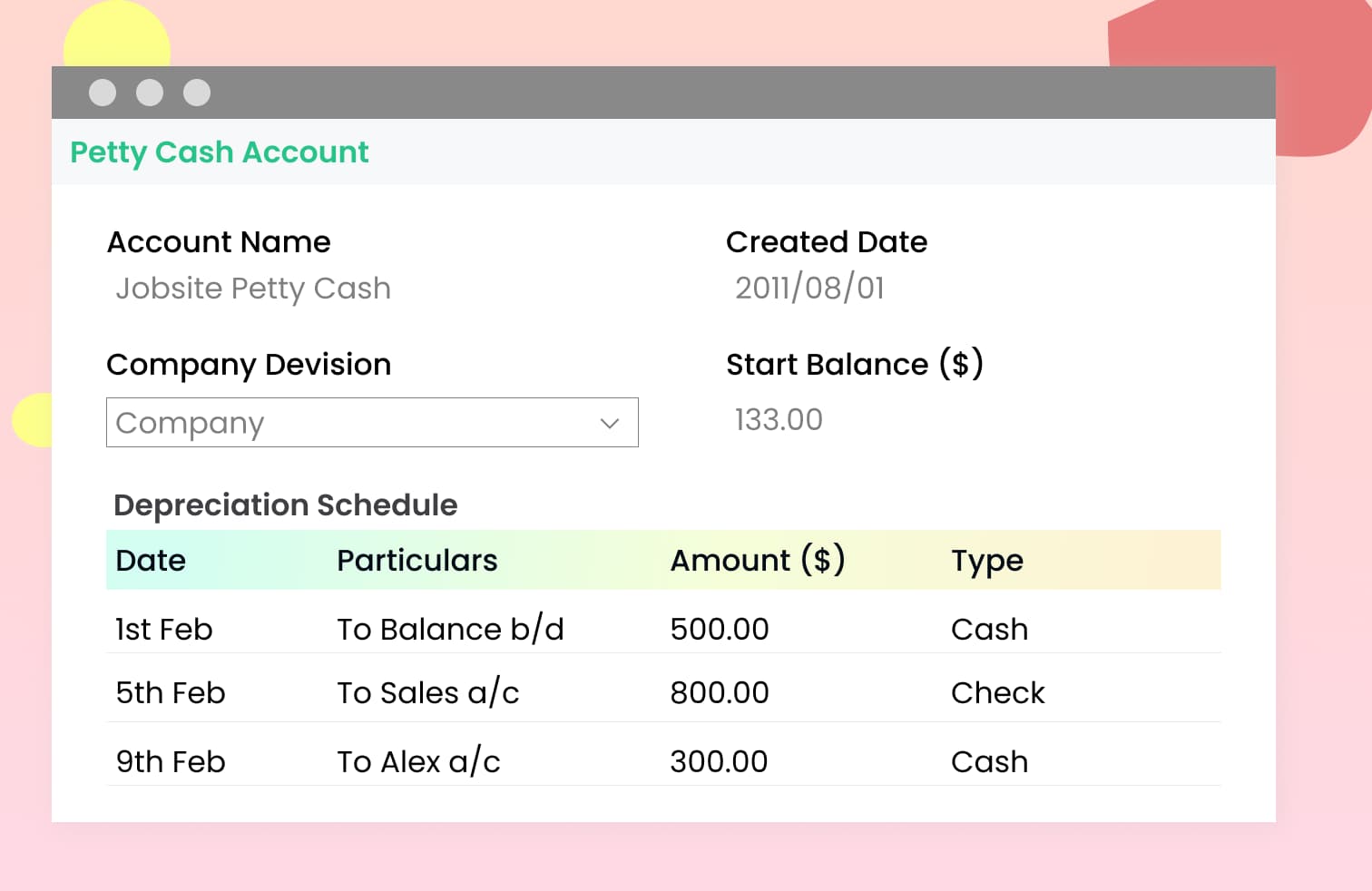 Keep track of your cash flow finance workflow screen
