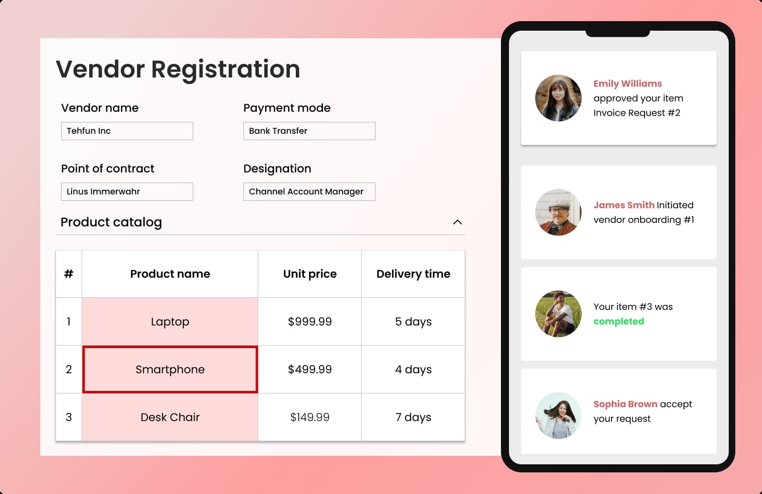 Vendor self-service