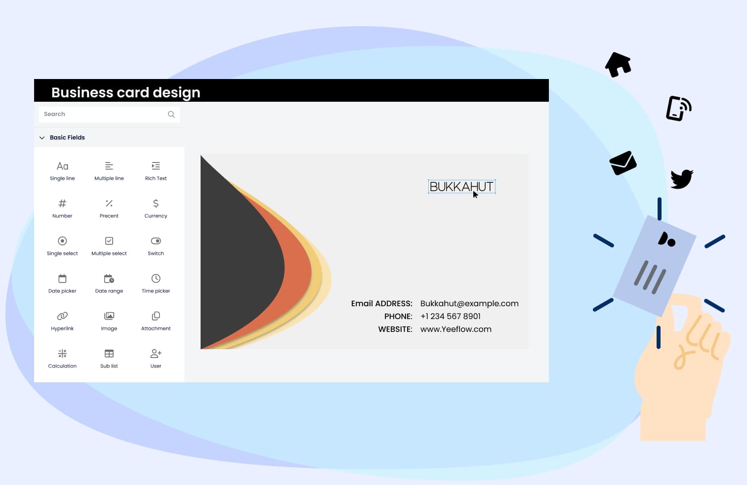 Request business cards finance workflow screen