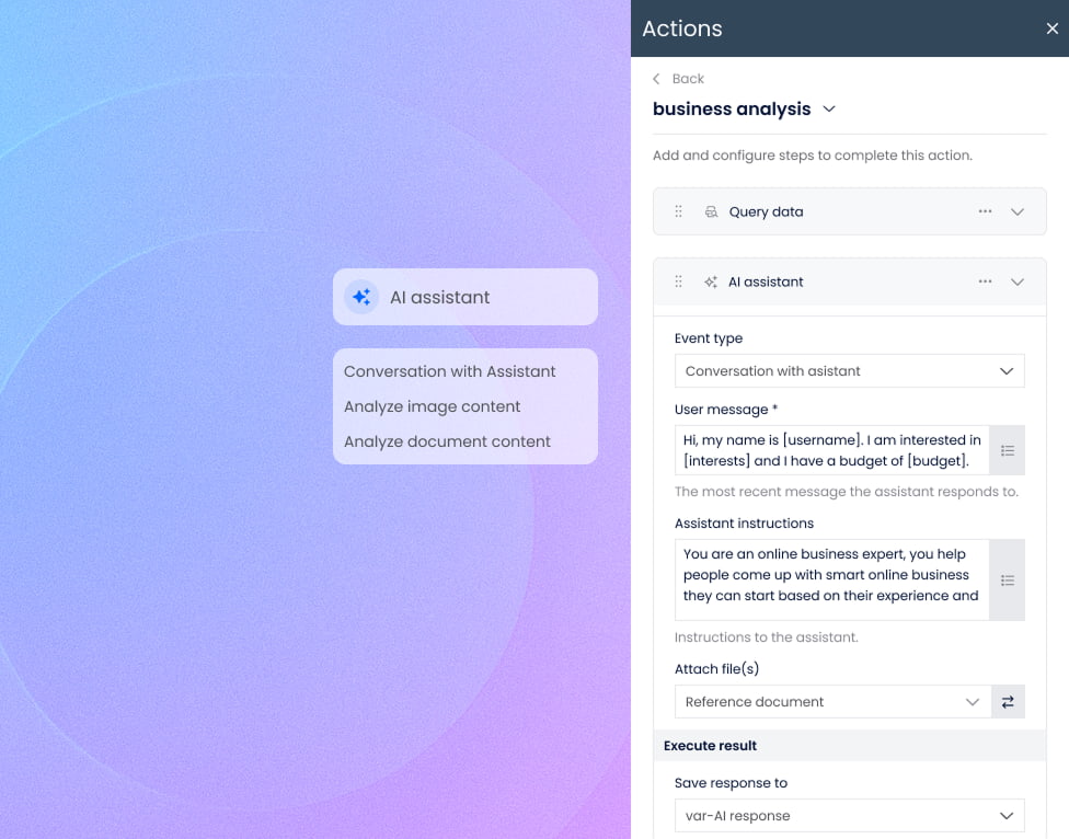 Trigger AI logic directly from form submissions in Yeeflow