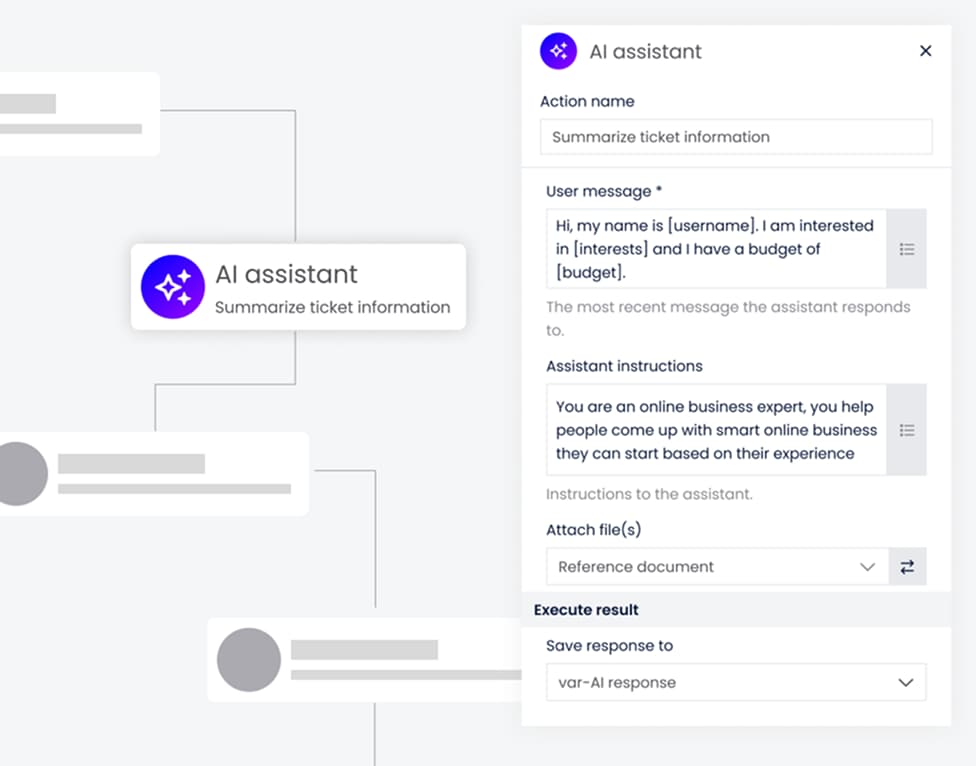 Integrate AI into business processes in Yeeflow