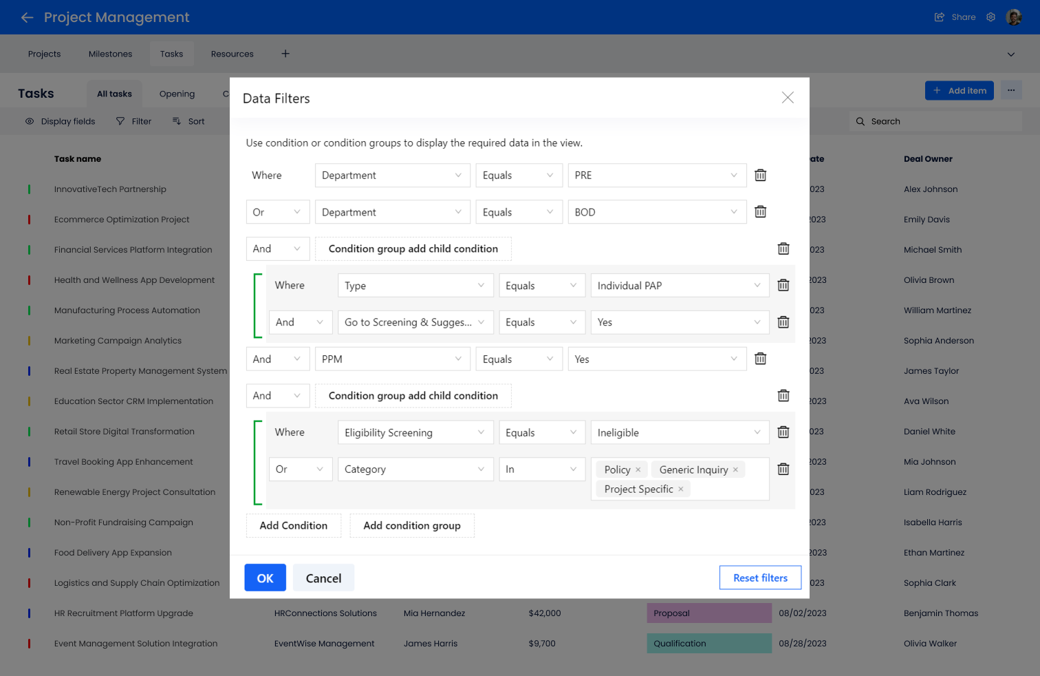 Advanced Data Filtering