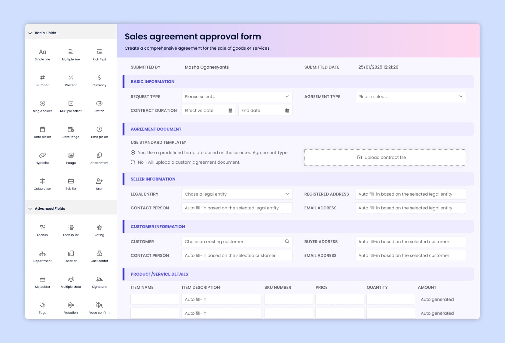 No-Code Workflow Creation document automation screen