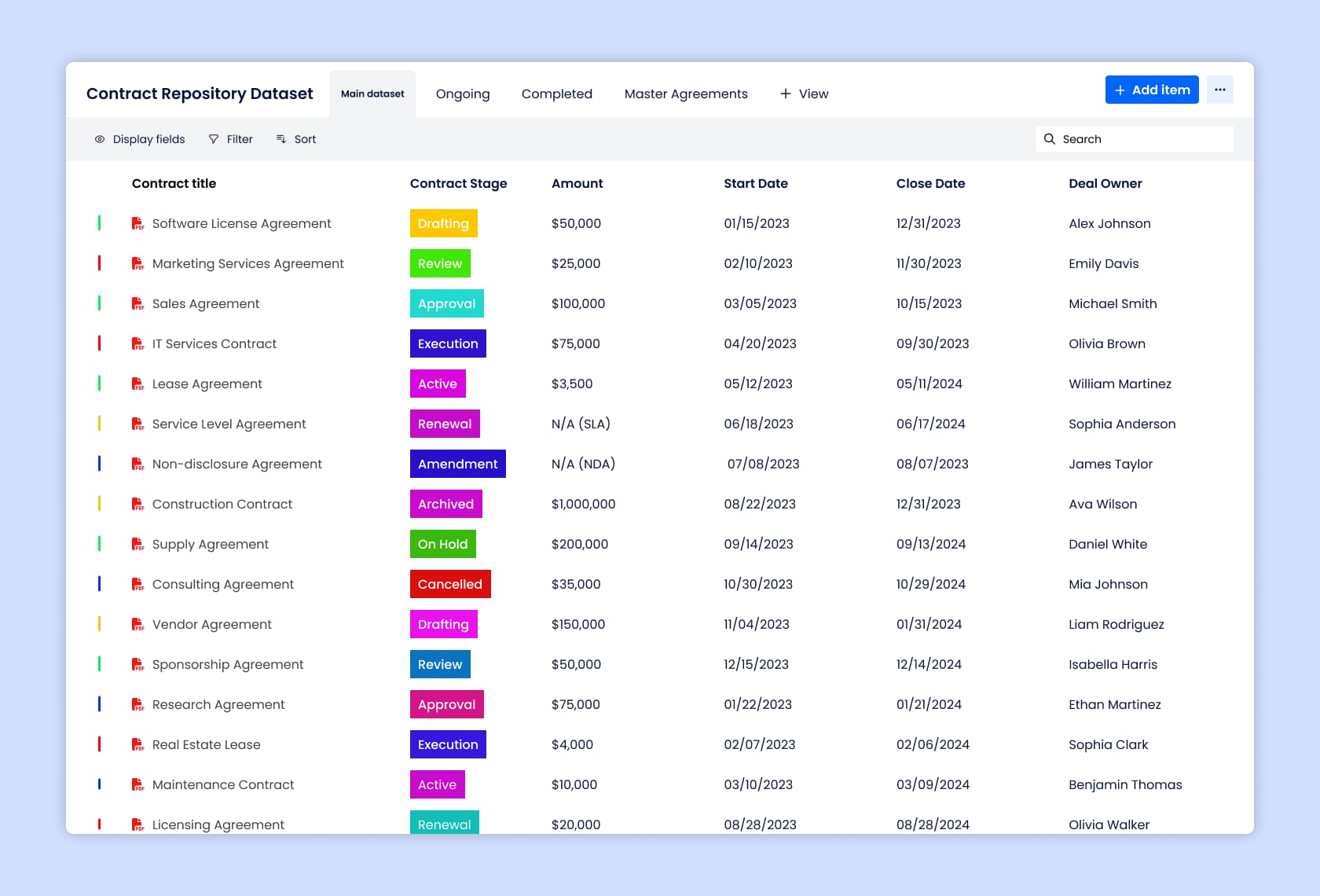 Centralized Document Management document automation screen