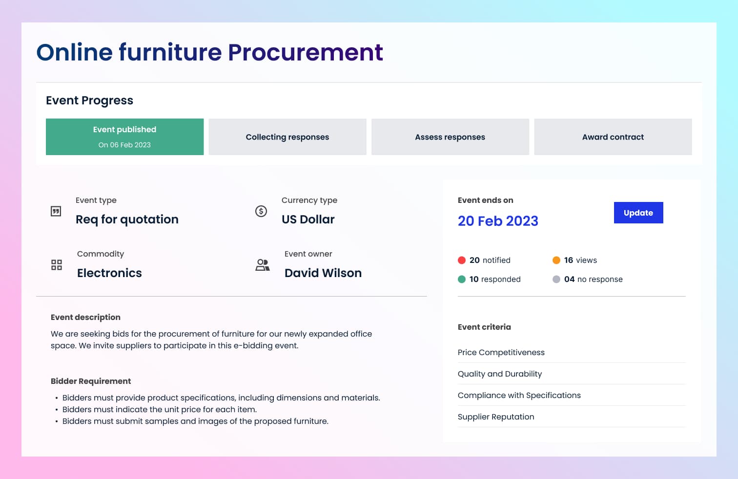 Manage sourcing events like a pro